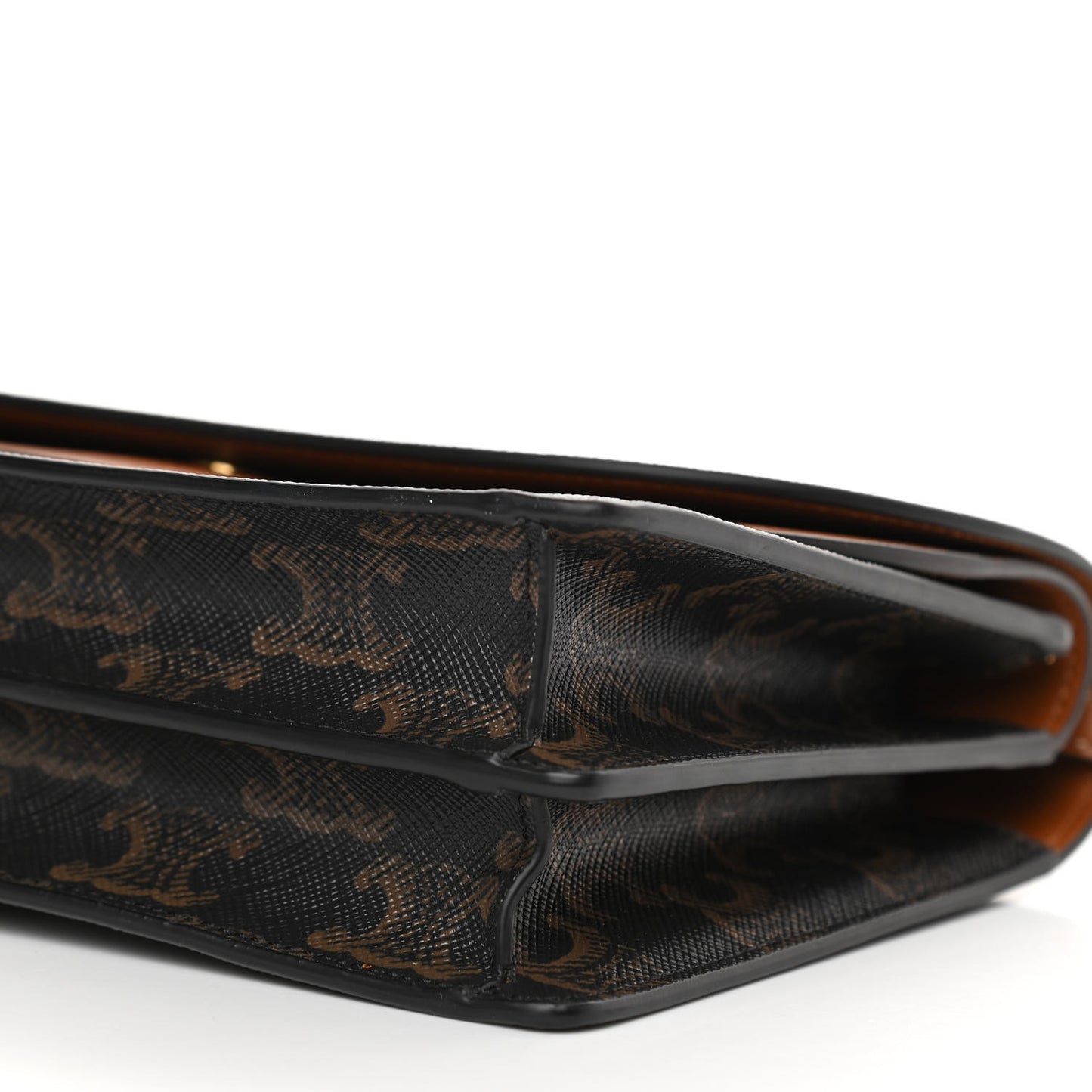 Triomphe Canvas Lambskin Wallet On Strap Tan