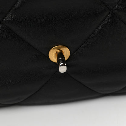 Chanel Goatskin Quilted Large Chanel 19 Flap Black 25 of 33