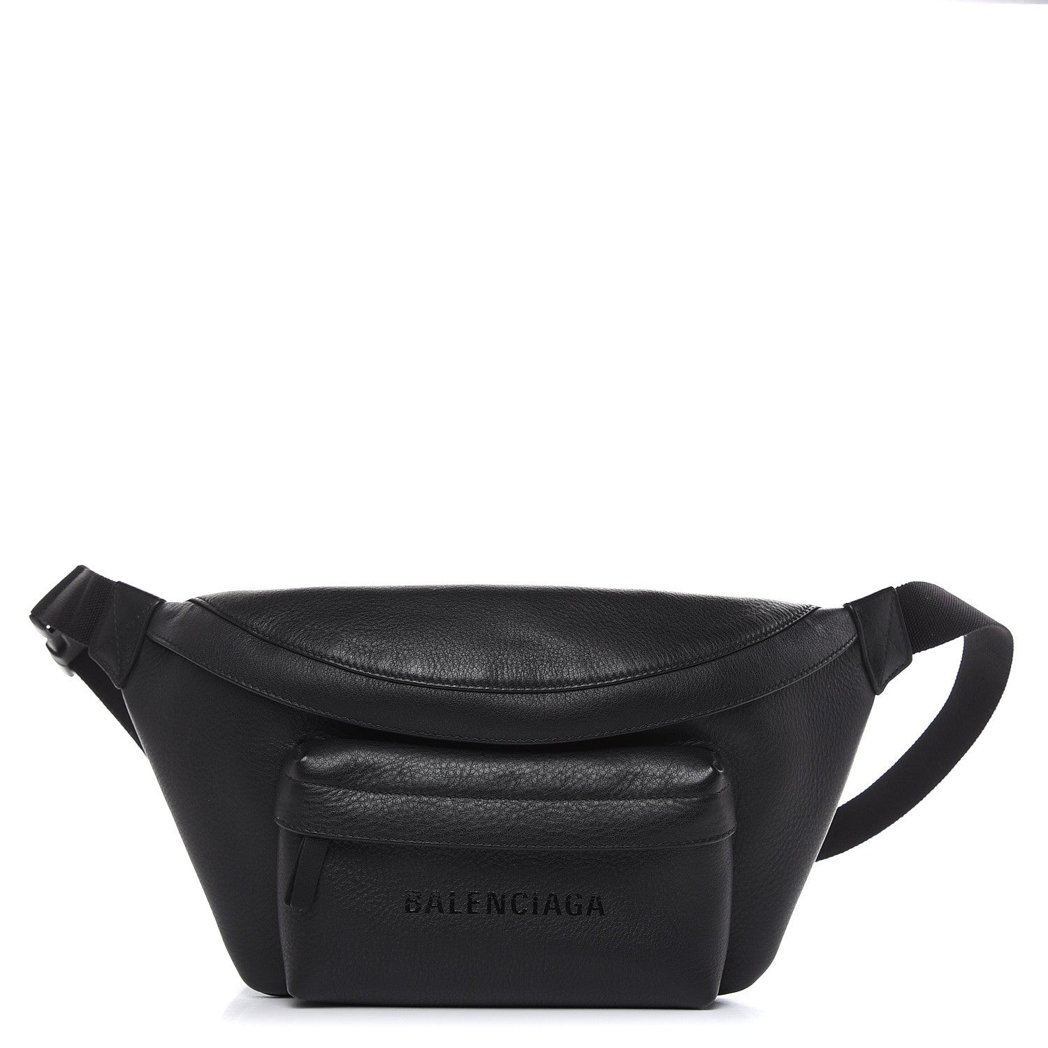 Balenciaga Smooth Calfskin Logo Large Everyday Beltpack Black 1 of 10
