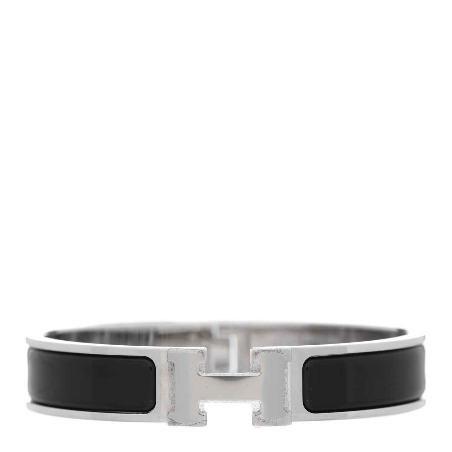 Enamel Narrow Clic Clac H Bracelet GM Black