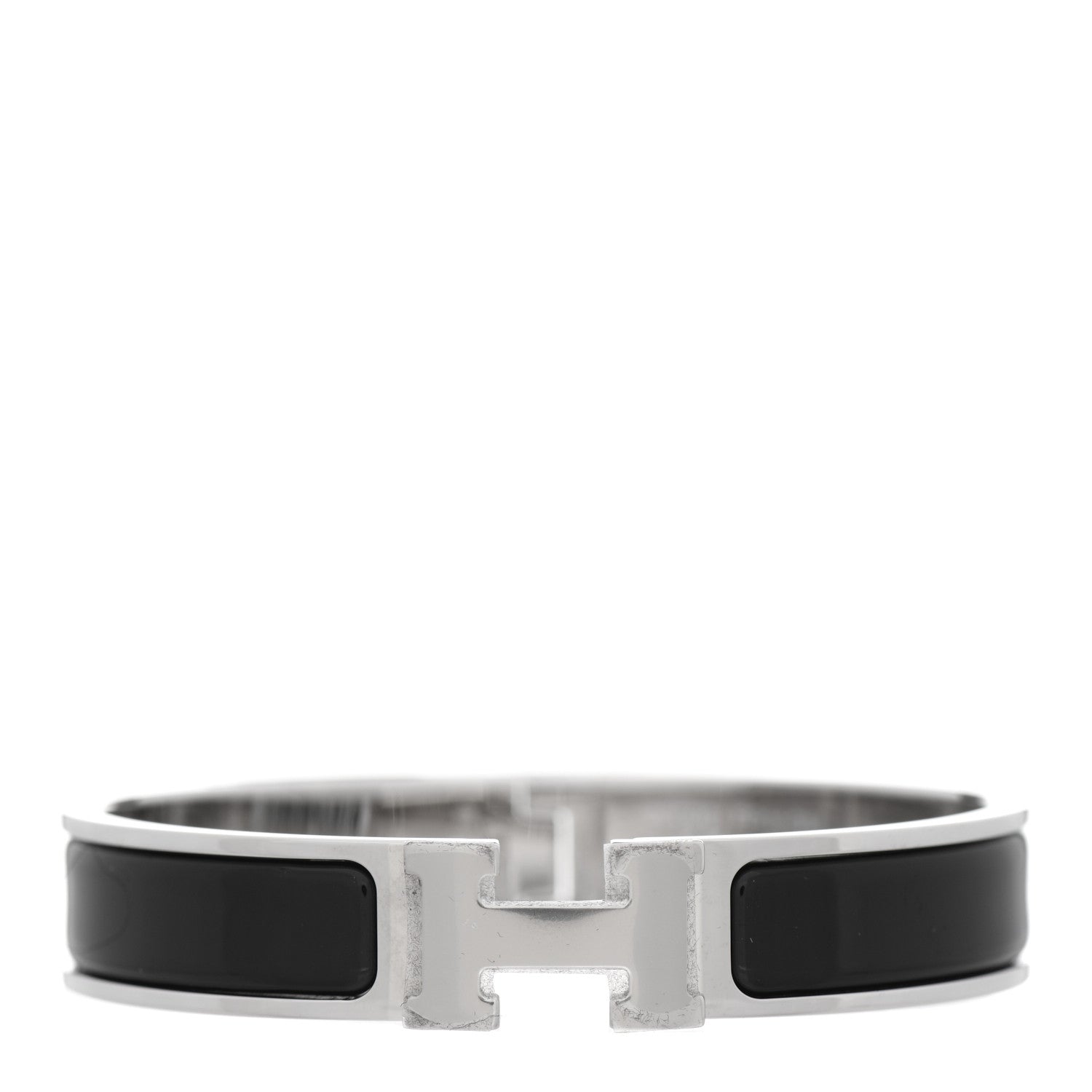 Hermes Enamel Narrow Clic Clac H Bracelet GM Black 1 of 4