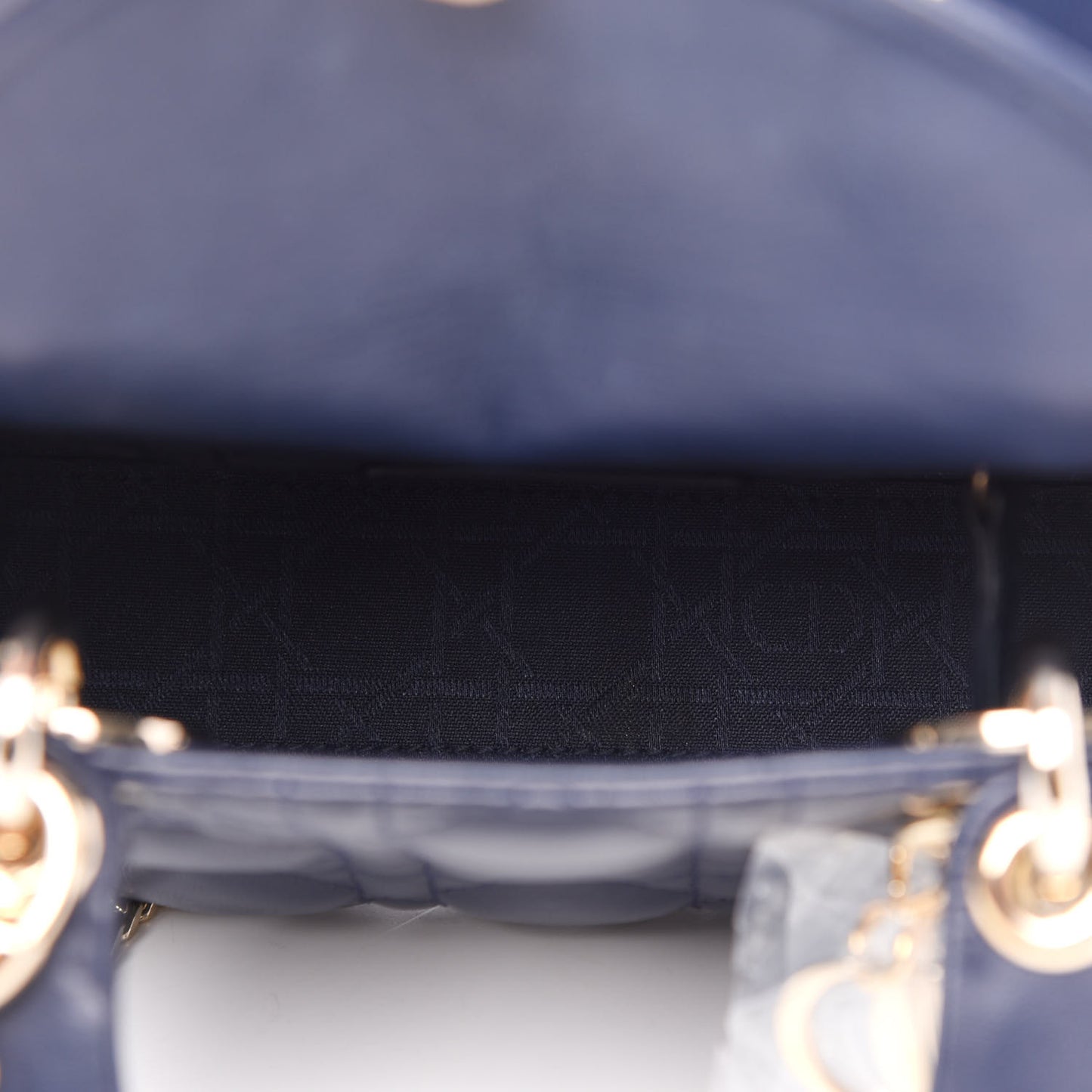Lambskin Cannage Mini Lady Dior Navy Blue