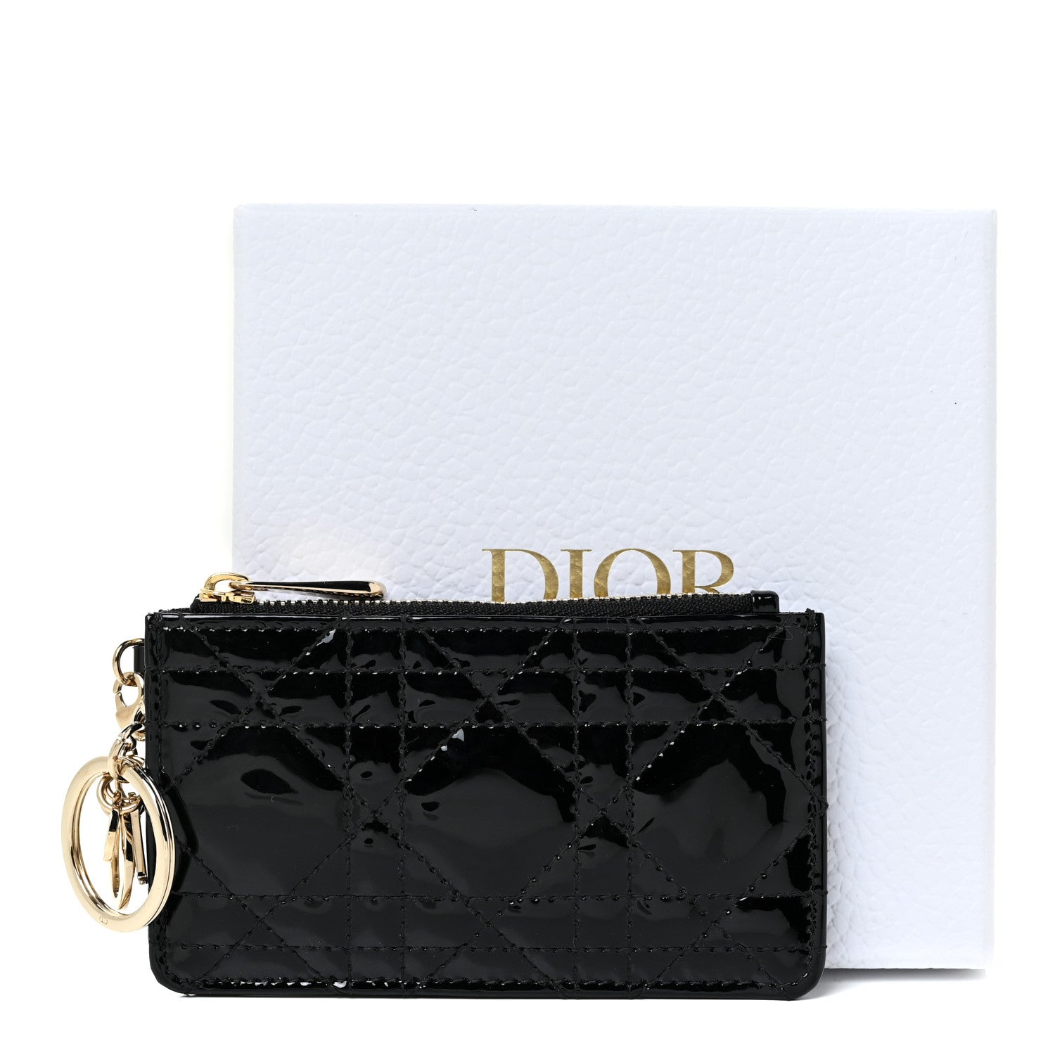 Christian Dior Patent Cannage Lady Dior Card Holder Black 10 of 10