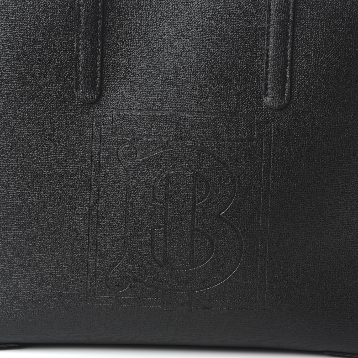Burberry Calfskin TB Motif Embossed Medium Tote Black 8 of 15