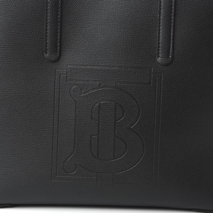 Burberry Calfskin TB Motif Embossed Medium Tote Black 8 of 15