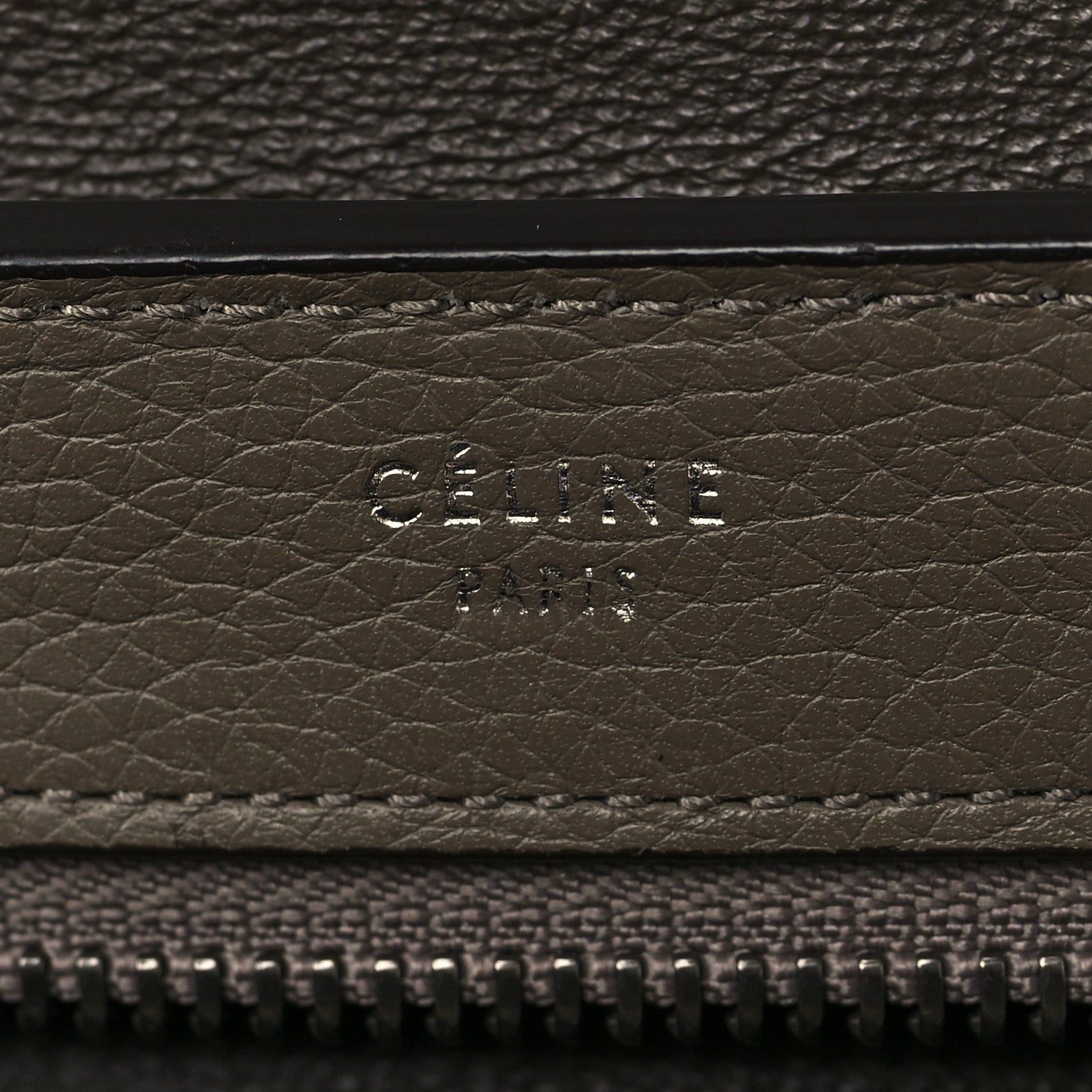 Celine Drummed Calfskin Suede Small Trapeze Souris 5 of 10