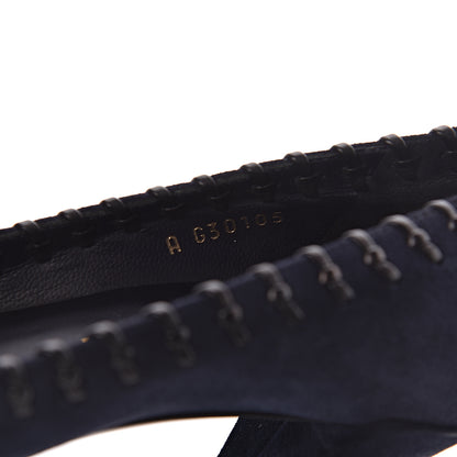 Chanel Suede Lambskin Cap Toe Pumps 39 Navy Black 13 of 13