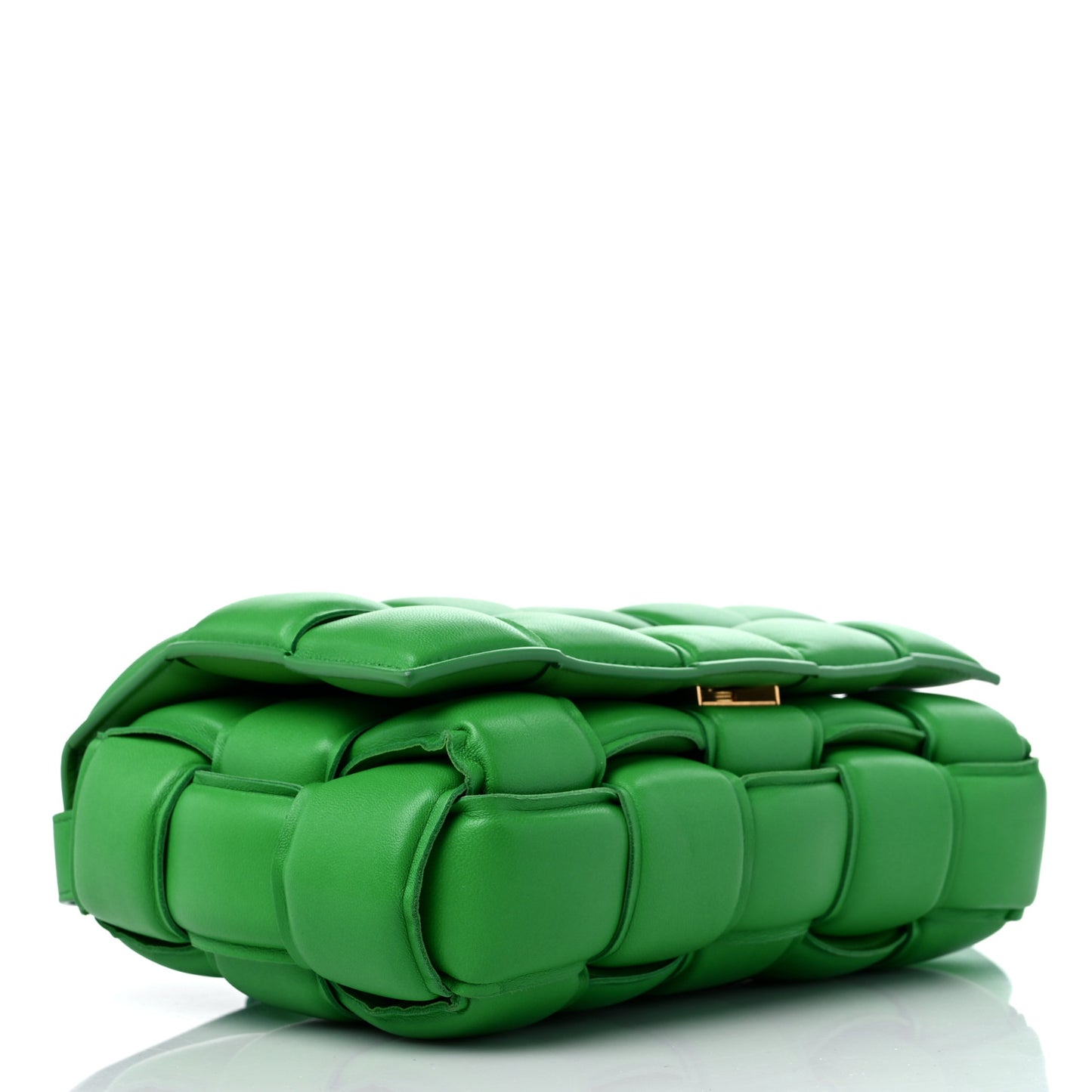 Nappa Maxi Intreccio Padded Cassette Crossbody Bag Grass