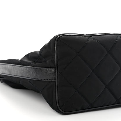 Prada Tessuto Nylon Stitched Hobo Black 8 of 9