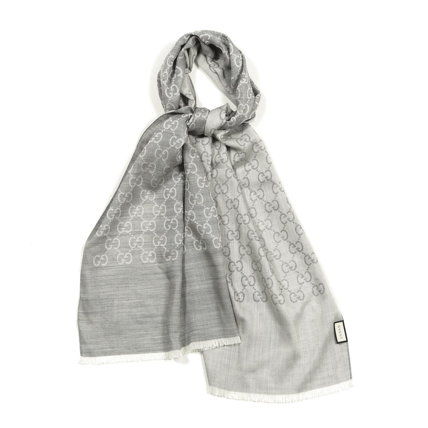 Wool Silk GG Monogram GGNat Scarf Lead