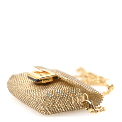 Fendi Glass Vitello King Beaded Mini Pico Baguette Charm Semolino 9 of 9