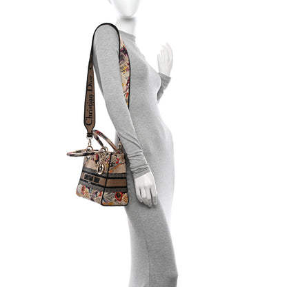 Christian Dior Canvas Constellation Embroidered Medium Lady D-Lite Latte Multicolor 2 of 10
