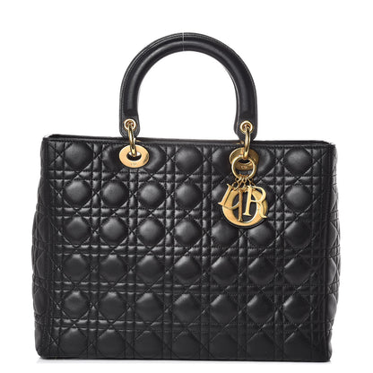 Christian Dior Lambskin Cannage Large Lady Dior Black 1 of 13