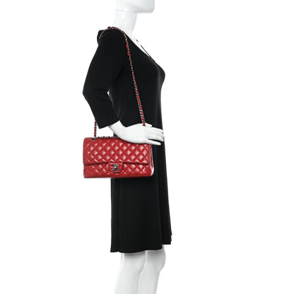 Chanel Lambskin Quilted Medium Double Flap Red 2 of 13