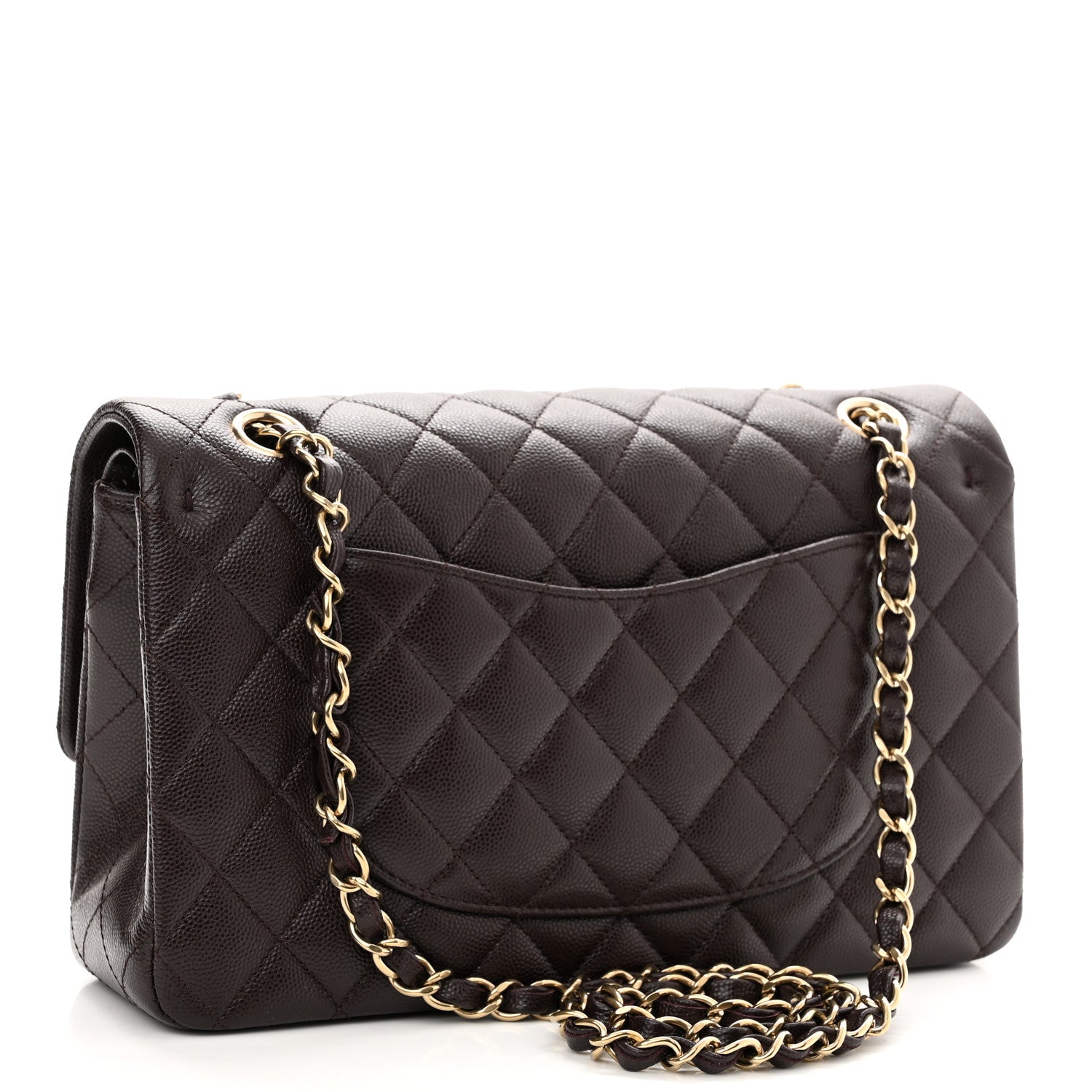 Chanel Caviar Quilted Medium Double Flap Dark Brown 2 of 9