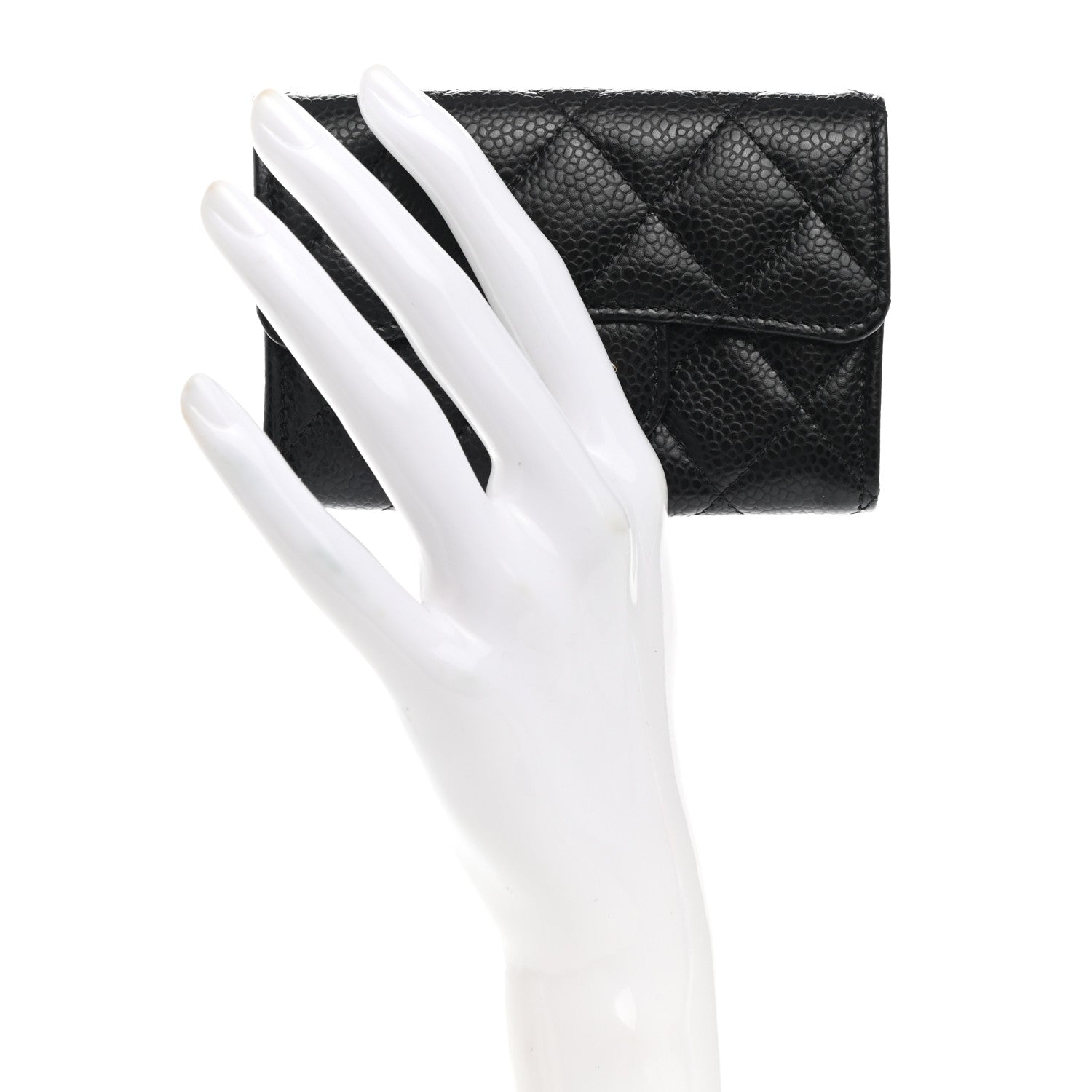 Chanel Caviar Quilted Flap Card Holder Wallet Black 3 of 9