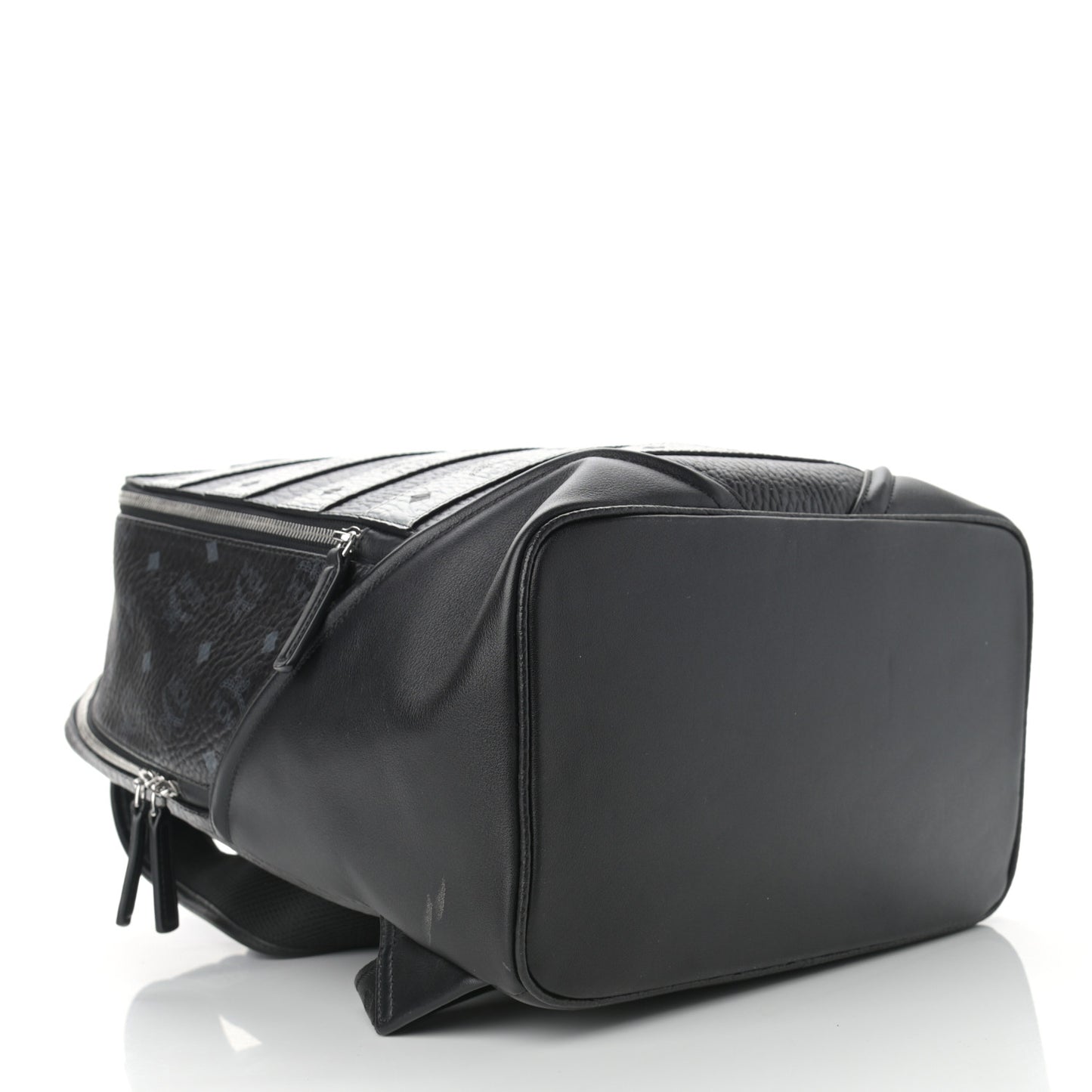 Metallic Visetos Striped Medium Duke Backpack Silver Black