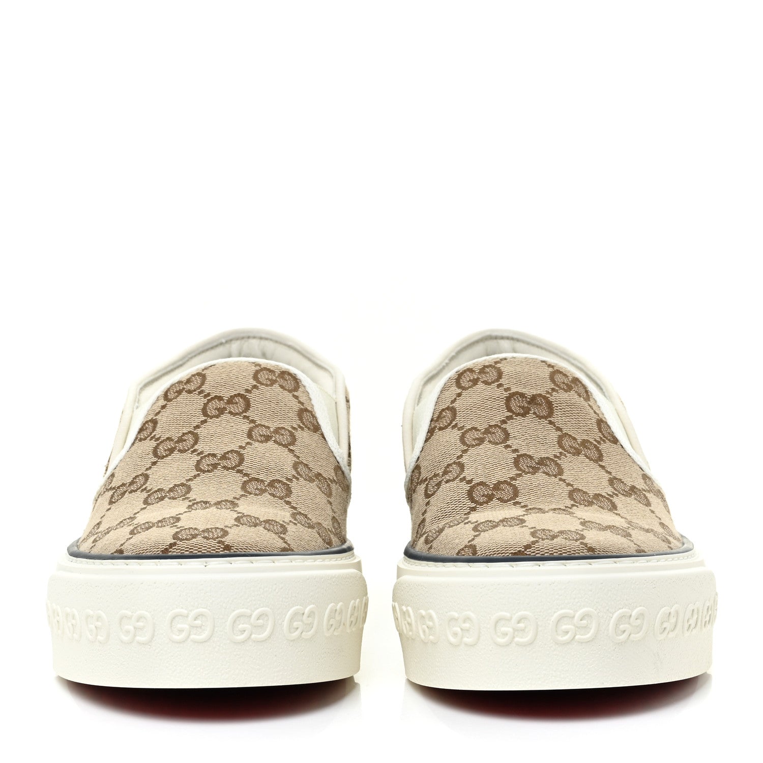 Gucci GG Monogram Womens 1977 Tennis Slip On 30mm Sneakers 36 Beige Ebony Mystic White 2 of 10