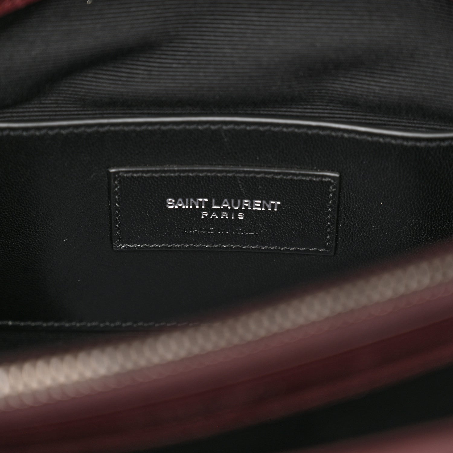 Saint Laurent Sheepskin Matelasse Chevron Large College Monogram Satchel Amaranto 6 of 14