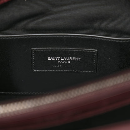 Saint Laurent Sheepskin Matelasse Chevron Large College Monogram Satchel Amaranto 6 of 14
