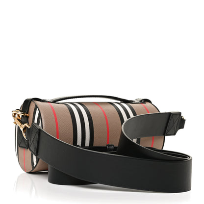 Burberry E-Canvas Calfskin Stripe Icon Barrel Bag Archive Beige 3 of 10