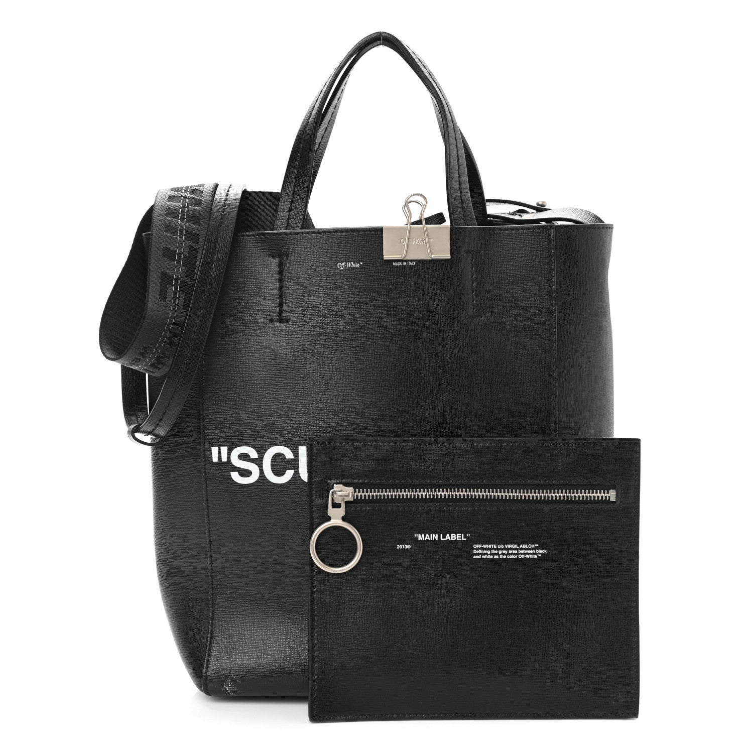 Off-White Calfskin Sculpture Tote Bag Black 1 of 9