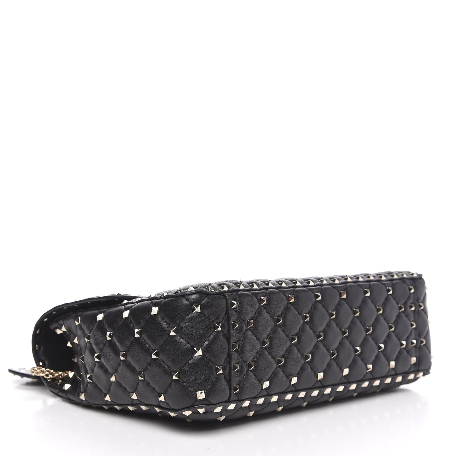 Valentino Garavani Lambskin Large Rockstud Spike Shoulder Bag Black 4 of 11