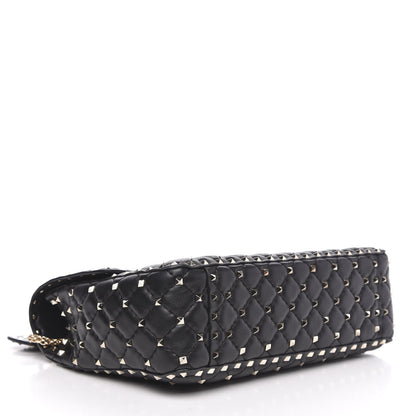 Valentino Garavani Lambskin Large Rockstud Spike Shoulder Bag Black 4 of 11
