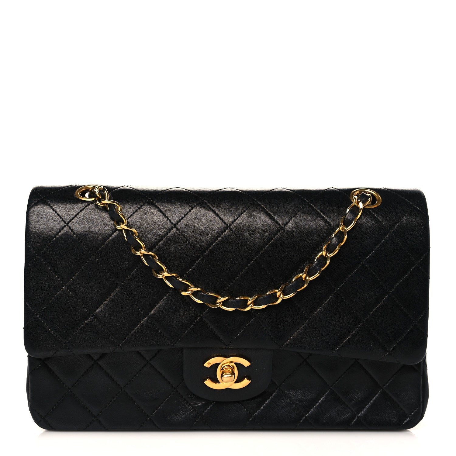 Chanel Lambskin Quilted Medium Double Flap Black 1 of 9