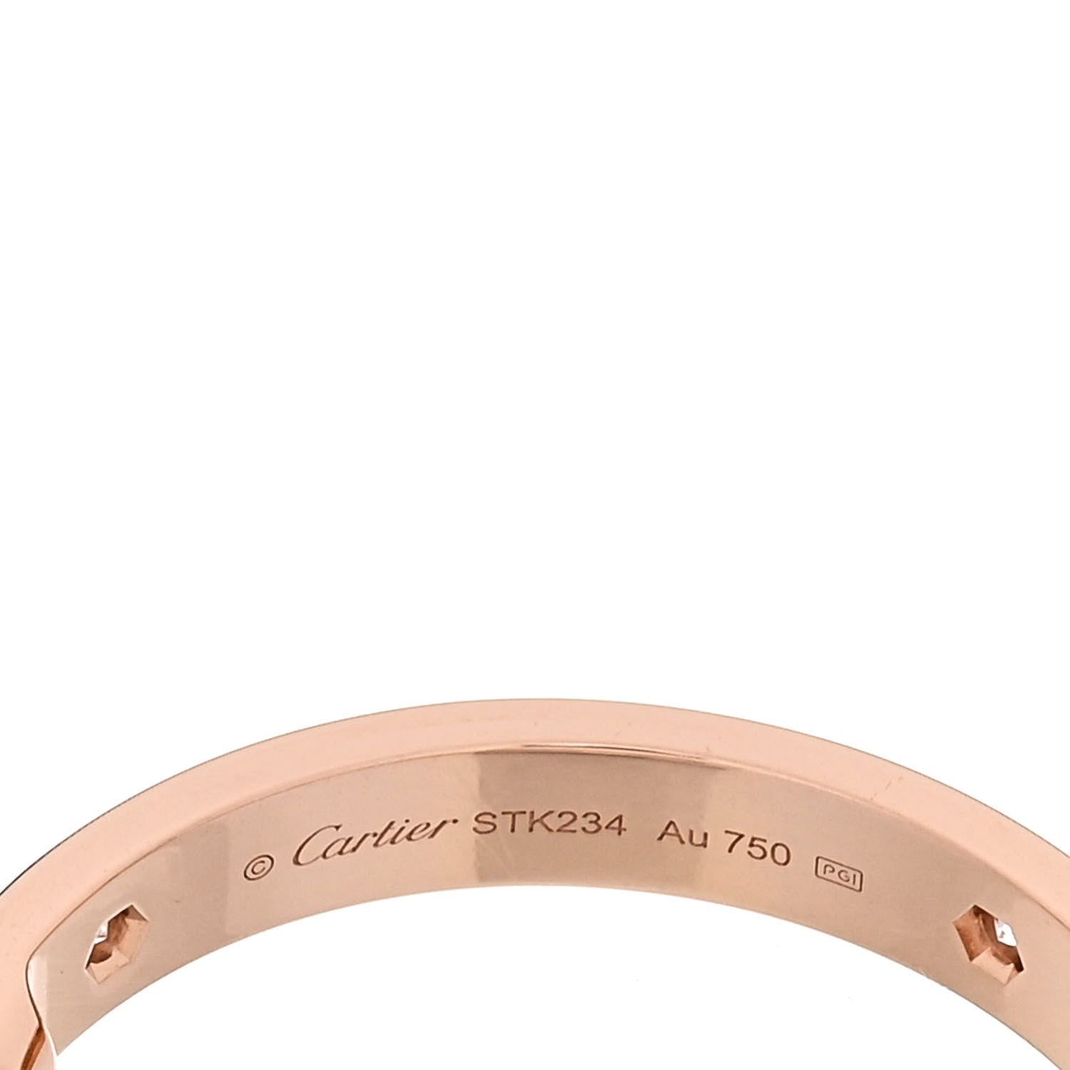 Cartier 18K Pink Gold 3 Diamond 3.5mm LOVE Hoop Earrings 4 of 5