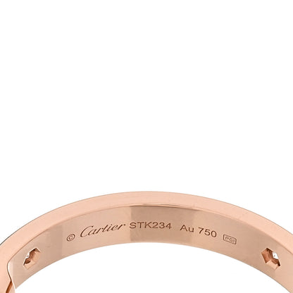 Cartier 18K Pink Gold 3 Diamond 3.5mm LOVE Hoop Earrings 4 of 5