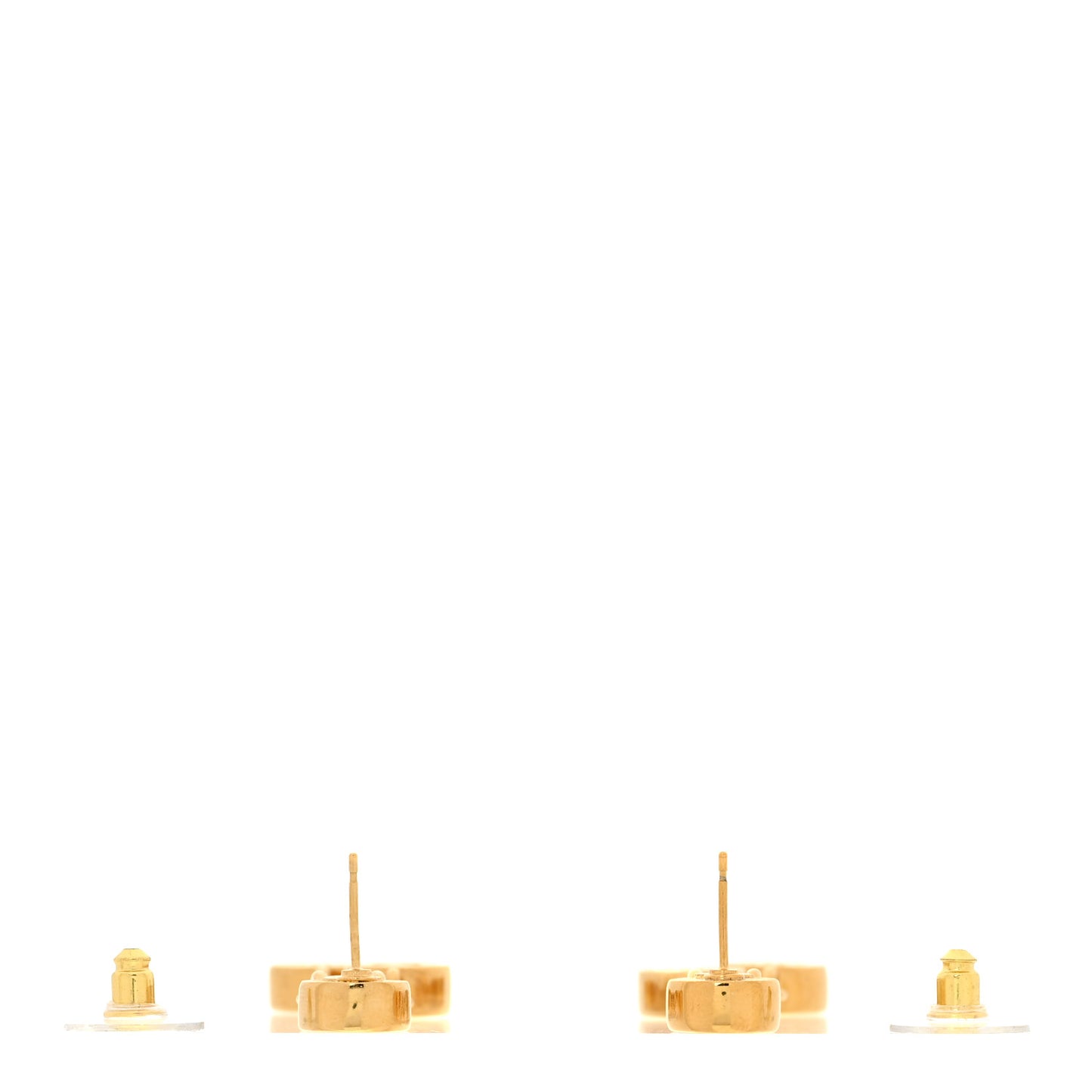 Metal Enamel CC Drop Earrings Black Gold
