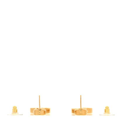 Chanel Metal Enamel CC Drop Earrings Black Gold 3 of 5