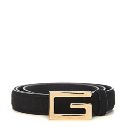 Gucci Suede Icaro G Cube 25mm Belt 95 38 Black 1 of 5