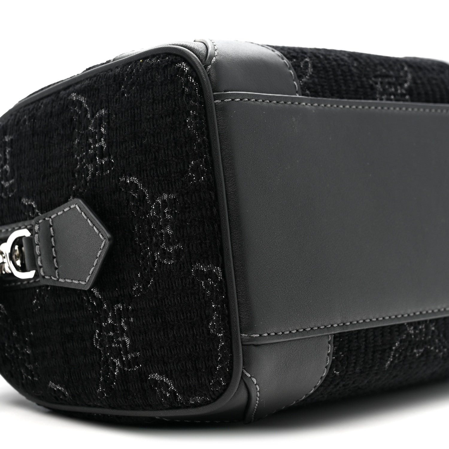 MCM Lauretos Lurex Jacquard Small Ella Boston Bag Black 9 of 10