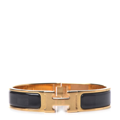 Hermes Enamel Narrow Clic Clac H Bracelet PM Black 1 of 5