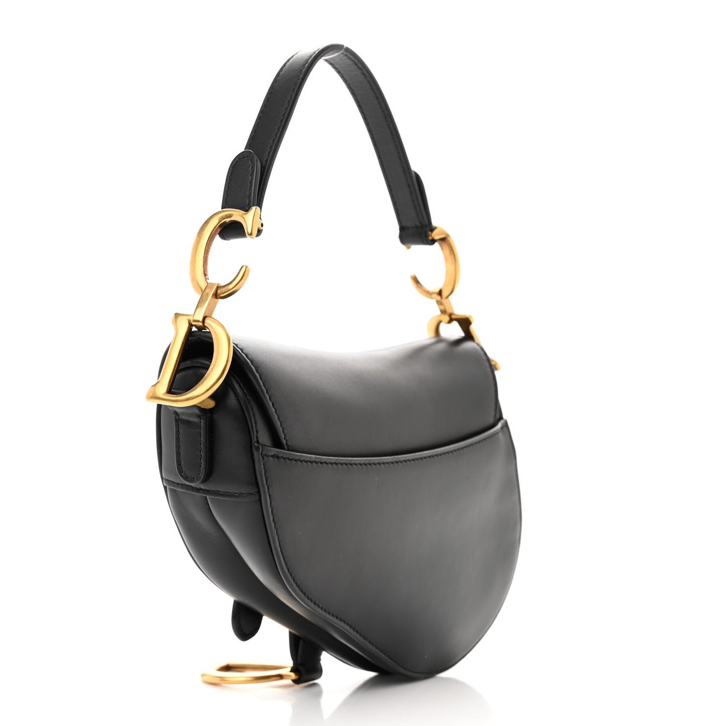 Calfskin Mini Saddle Bag Black