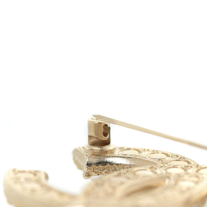 Chanel Pearl Crystal CC Brooch Gold 3 of 6