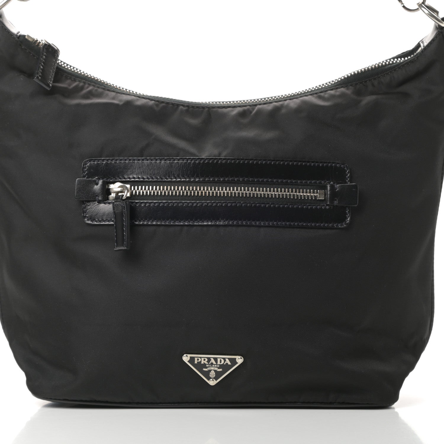 Prada Tessuto Nylon Vitello Hobo Black 8 of 12