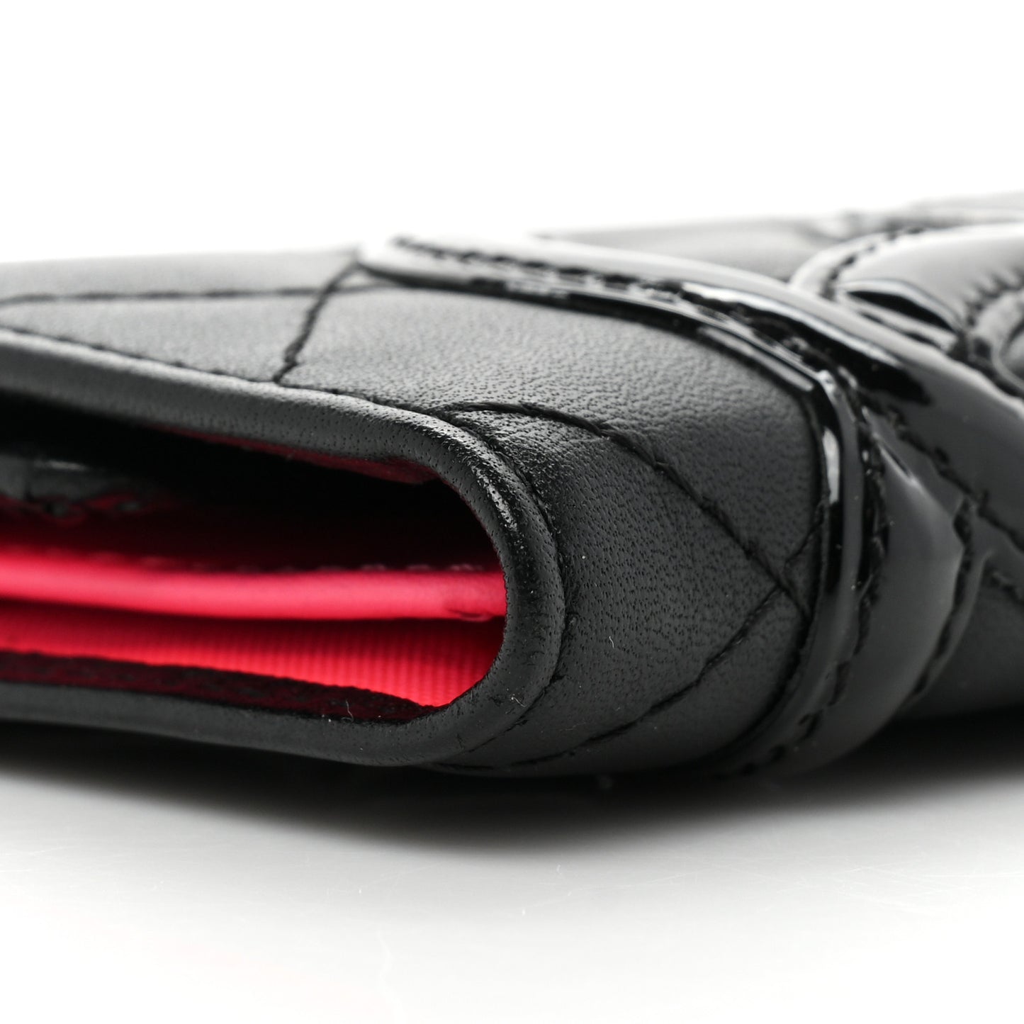 Calfskin Quilted Cambon 6 Key Holder Black