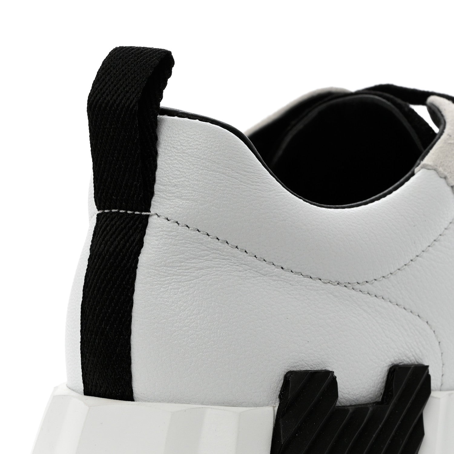 Hermes Goatskin Suede Bouncing Sneakers 36.5 White Black 9 of 9