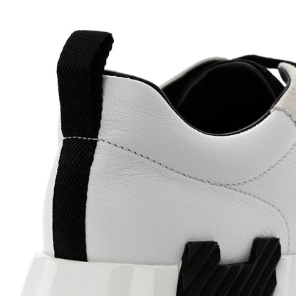 Hermes Goatskin Suede Bouncing Sneakers 36.5 White Black 9 of 9