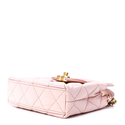 Chanel Shiny Aged Calfskin Quilted Mini Nano Kelly Shopper Light Pink 9 of 12