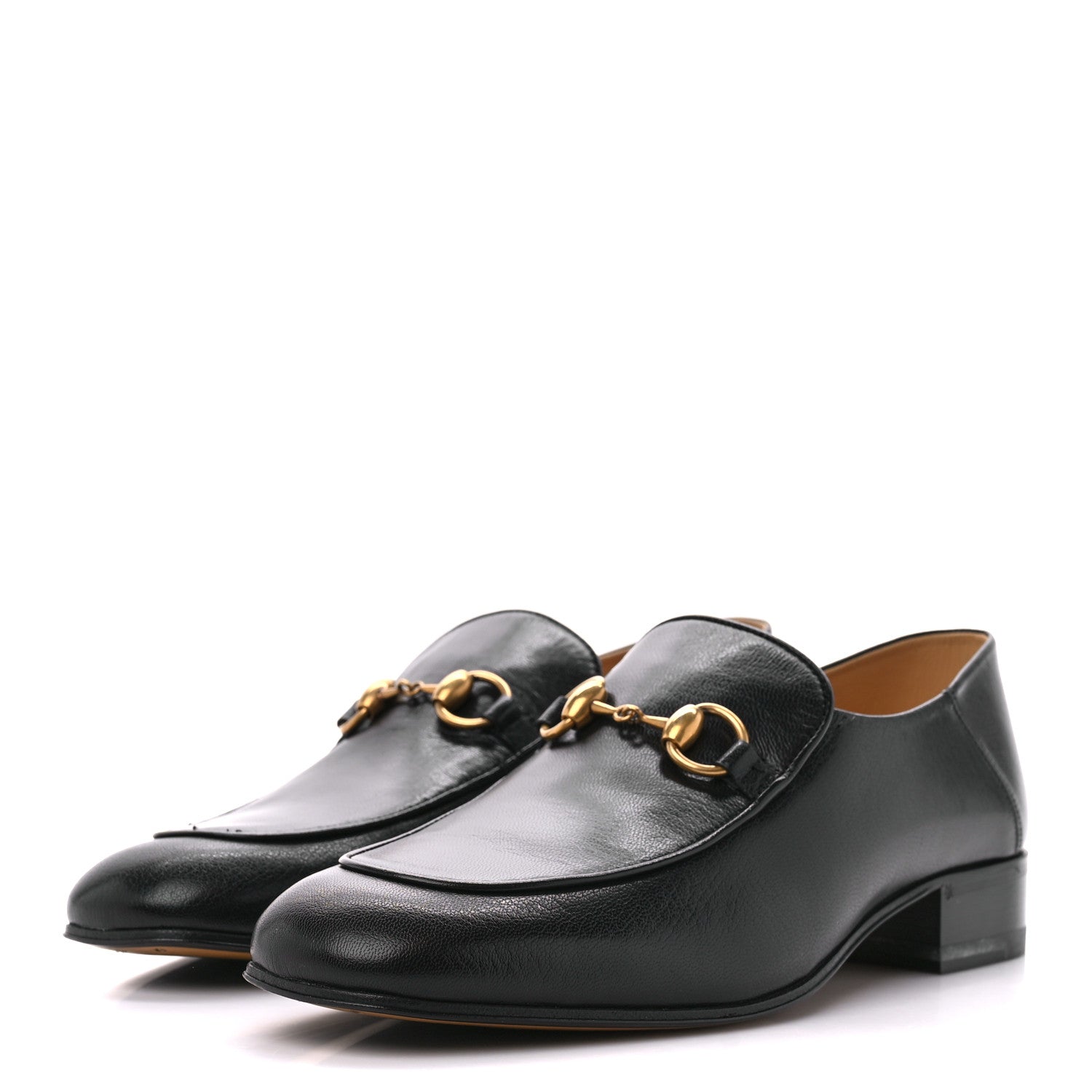 Gucci Goatskin Womens Horsebit Mid-Heel Loafers 41 Black 3 of 9