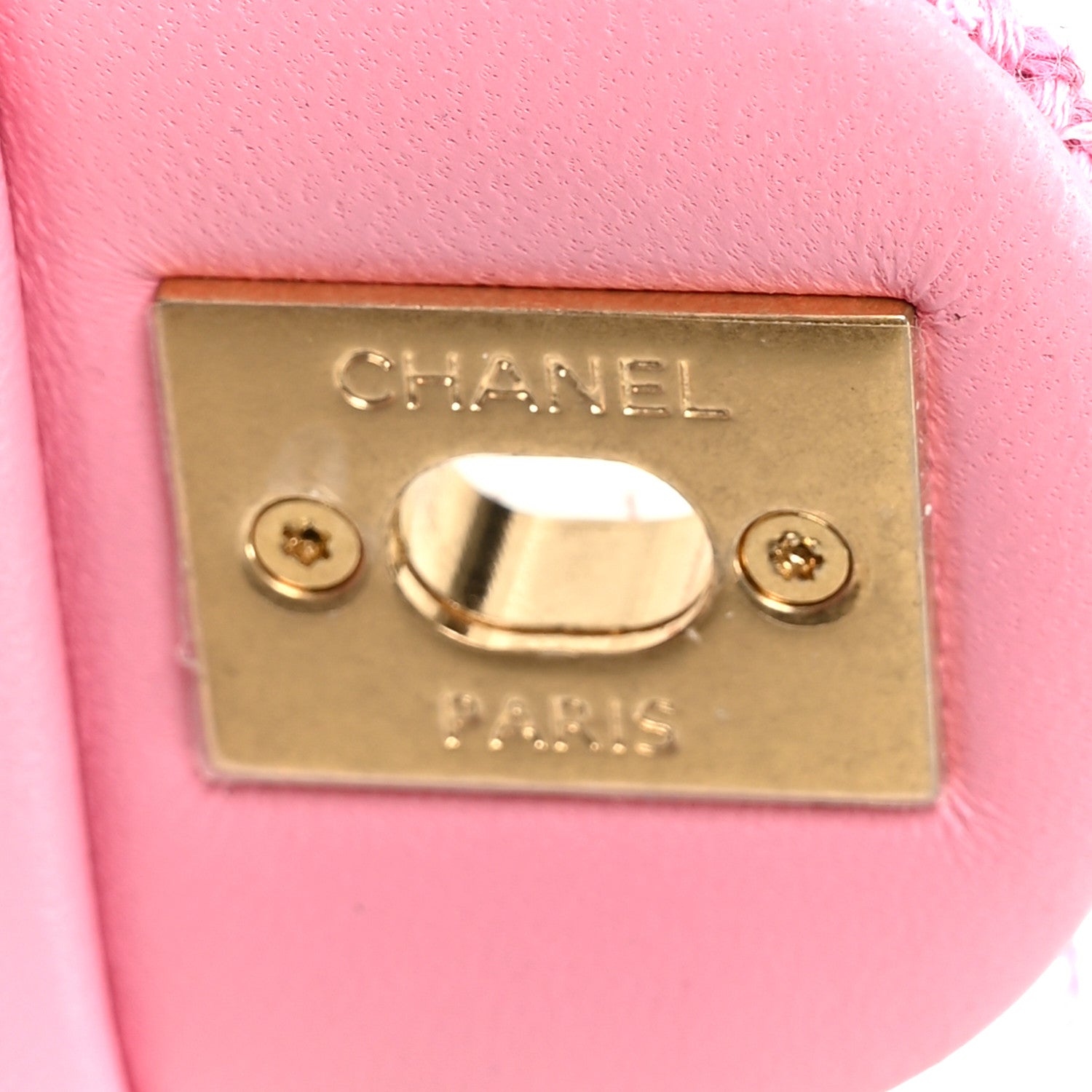 Chanel Tweed Quilted Pearl Twist Mini Square Flap Pink Dark Pink 7 of 12