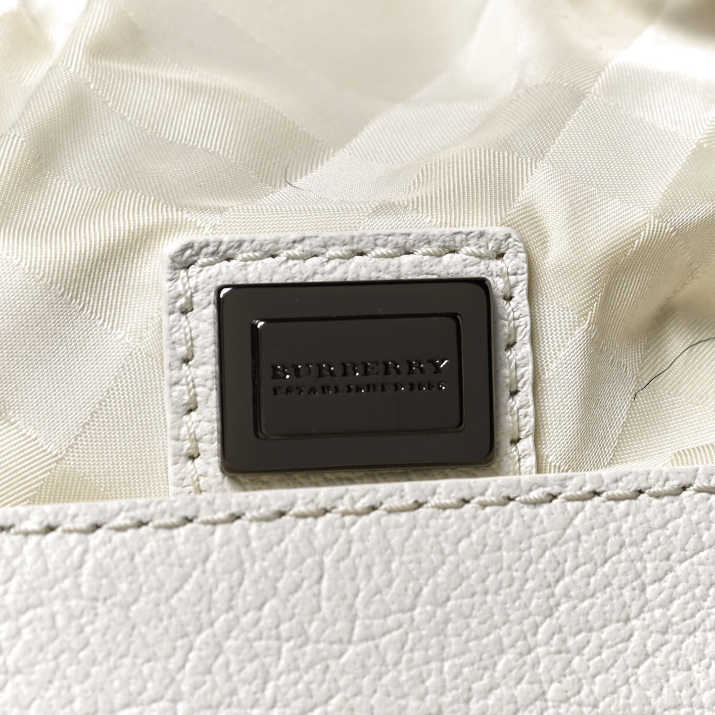 Nylon Beat Check Shoulder Bag White