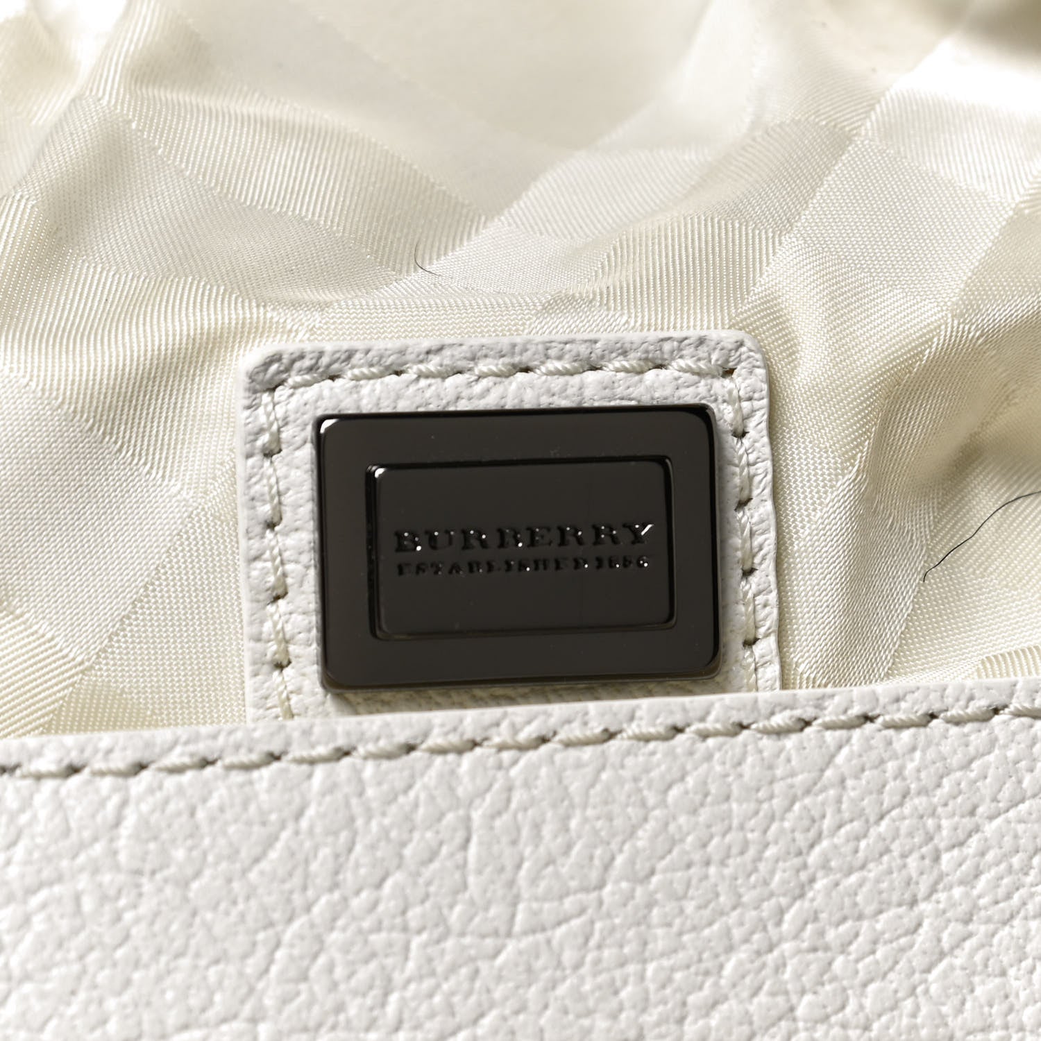 Burberry Nylon Beat Check Shoulder Bag White 9 of 14