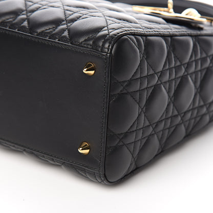 Christian Dior Lambskin Cannage Medium Lady Dior Black 9 of 13