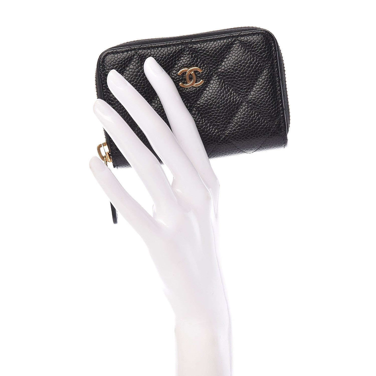 Chanel Caviar Quilted Zip Coin Purse Black 2 of 7