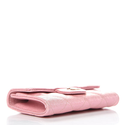 Chanel Iridescent Caviar Quilted Flap Card Holder Rose Pink 4 of 9
